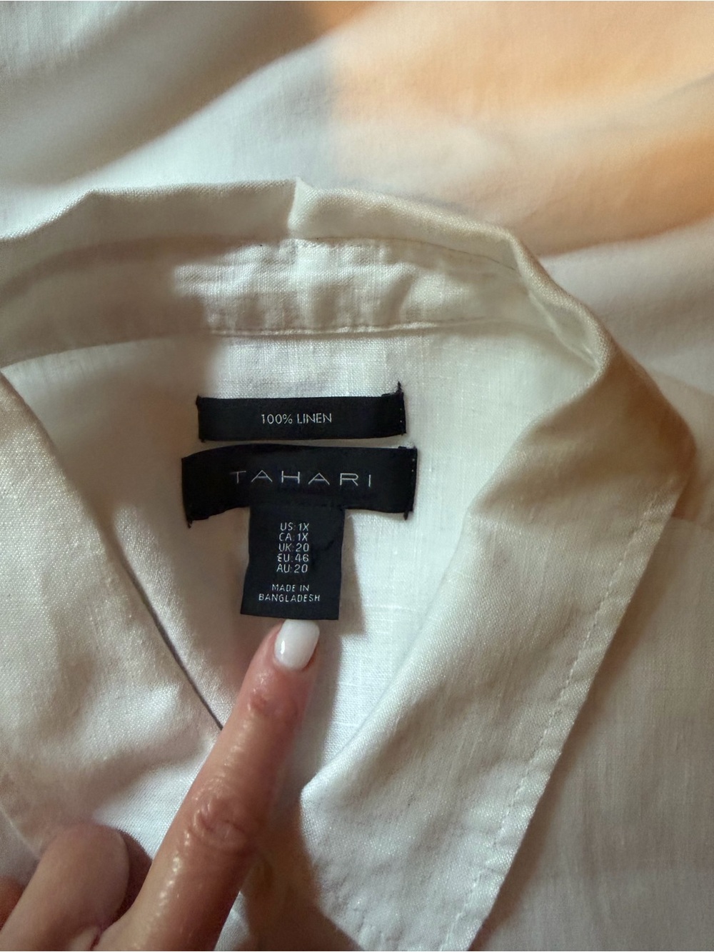 Tahari 100% Linen Tunic 1x - Picture 3 of 3